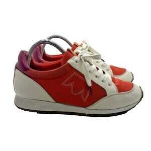 Birdies The Roadrunner Siren Retro Canvas Sneaker Women's Orange White Sz 9 BOHO